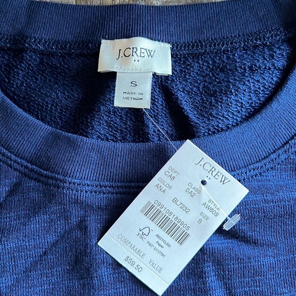 NWT J Crew Factory Cotton Terry Crewneck Sweatshirt Size Small - Picture 2 of 4
